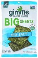 GimMe Organic Roasted Seaweed Snack Big Sheets Sea Salt