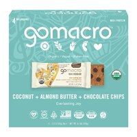 Go Macro Organic Gluten Free Macrobar Coconut Almond Butter Chocolate Chip