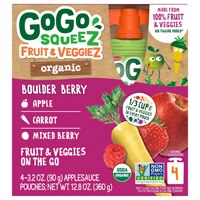 GoGo Squeez Fruit & Vegetable Organic Boulder Berry Pouches