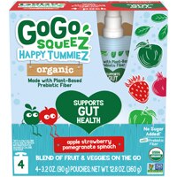 GoGo Squeez Happy Tummiez Organic Apple Strawberry Pomegranate Spinach