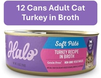Halo Adult Cat Wet Food Soft Pate Grain Free Turkey Recipe