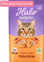 Halo Holistic Adult Cat Dry Food Healthy Weight Support Cage-Free Chicken Recipe