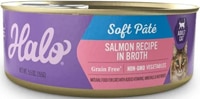 Halo Wet Cat Food Soft Pate Grain Free Salmon Recipe in Broth