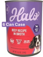 Halo Wet Dog Healthy Grains Beef Recipe in Broth