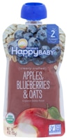 Happy Baby Clearly Crafted Stage 2 Organic Baby Food Apples Blueberries & Oats - 4 oz