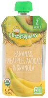 Happy Baby Organic Clearly Crafted Bananas Pineapple Avocado & Granola Baby Food - Stage 2 Pouch