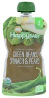 Happy Baby Organic Clearly Crafted Green Beans Spinach & Pears Baby Food - Stage 2 Pouch