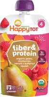 Happy Tot Organic Fiber & Protein Pear Raspberry Butternut Squash & Carrot - Stage 4 Pouch