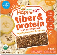 Happy Tot Organic Fiber & Protein Soft-Baked Oat Bar Bananas & Carrots - Tots & Tykes