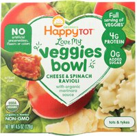 Happy Tot Organic Love My Veggies Bowl Cheese & Spinach Ravioli - Tots & Tykes