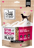 I and Love and You Dog Food Freeze-Dried Stir and Boom Beef