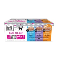 I and Love and You Pate All Day Wet Cat Food Variety Pack Chicken Cod Turkey