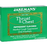 Jakemans Throat & Chest Flavored Lozenges Peppermint