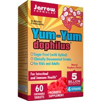 Jarrow Formulas Digestive Yum-Yum Dophilus Chewable Tablets Natural Raspberry