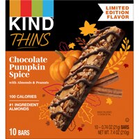 KIND Gluten Free Thin Bars Chocolate Pumpkin Spice with Almonds & Peanuts