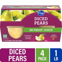 Kroger Diced Pears in Fruit Juice Cups