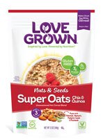 Love Grown Super Oats鈩 Hot Cereal Blend Chia Nuts & Seeds - 12 oz