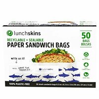 Lunchskins Recyclable + Sealable Paper Sandwich Bags - Navy Sharks