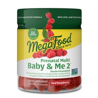 MegaFood Baby & Me 2 Prenatal Vitamin Gummies Red Raspberry