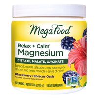 MegaFood Relax + Calm Magnesium Powder Blackberry Hibiscus Oasis