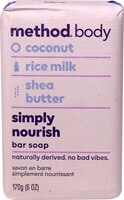 Method Body Bar Soap Simply Nourish Coconut Rice Milk Shea Butter