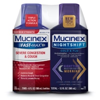 Mucinex Fast Max Adult Severe Congestion & Cough and Night Shift Cold & Flu Liquid Combo Pack