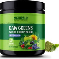 NATURELO Raw Greens Whole Food Powder Wild Berry