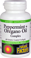 068958035161 - Natural Factors  Peppermint Plus Oregano Oil Complex -- 60 Enteric Coated Softgels