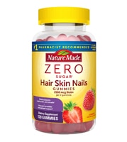 031604006006 - Nature Made  Zero Sugar Hair Skin Nails Gummies   Cherry -- 120 Gummies