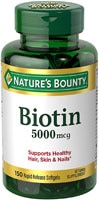 074312296192 - Nature's Bounty  Biotin -- 5000 mcg - 150 Softgels