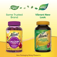 Nature's Way Alive! Calcium + D3 Gummies for Bone & Immune Support