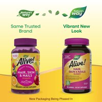 Nature's Way Alive! Hair Skin & Nails Gummies - Biotin & Collagen - Beauty Support
