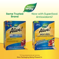Nature's Way Alive! Mens 50+ Complete Multivitamin - Vitamins C D3 B12 E Magnesium