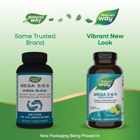 Nature's Way Mega 3-6-9 Omega Blend - Fish-Flax-Borage Oil Blend - Lime Flavored