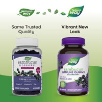 Nature's Way Sambucus Elderberry Immune Support Gummies with Vitamins C, D, and Zinc
