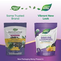 Nature's Way Sambucus Zinc Lozenges - Elderberry & Vitamin C - Honey Lemon Flavored