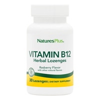 NaturesPlus Vitamin B-12 Herbal Lozenges Raspberry