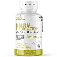 810102742599 - Nutri  Stabilized Active Form of ALA R Lipoic Acid+ -- 600 mg - 60 Vegan Capsules