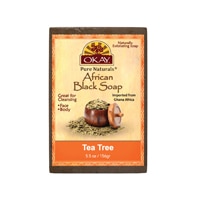 810367018279 - OKAY Pure Naturals  African Black Bar Soap - Tea Tree -- 5.5 oz
