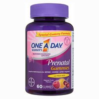 One-A-Day Women's Prenatal Gummies with Folic Acid Natural Fruit Flavors