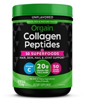 Orgain Grass-Fed 20g Collagen Peptides + 50 Organic Superfoods Powder - Type I & III Unflavored