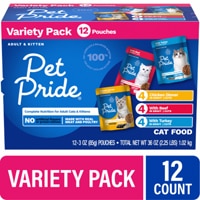 Pet Pride All Life Stages Wet Cat Food 3 oz Pouch Meat Variety