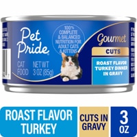 Pet Pride All Life Stages Wet Cat Food Gourmet Cuts Roast Turkey Dinner in Gravy