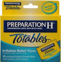 Preparation H Totables Irritation Relief Wipes