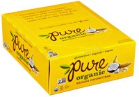 Pure Organic Fruit & Nut Bar Gluten Free Vegan Banana Coconut - 12 Bars