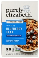 810589031674 - Purely Elizabeth  Vegan Gluten Free Superfood Oatmeal with Prebiotic Fiber made with Organic Oats Flax & Chai   Blueberry Flax -- 6 Packs
