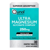 850052593148 - Qunol  Ultra Magnesium Glycinate Complex Promotes Nerve Bone & Muscle Health -- 250 mg - 30 Coated Tablets
