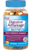 Schiff Digestive Advantage Gummies Daily Probiotic for Gut Health Natural Fruit