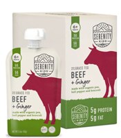 Serenity Kids Organic Baby Food Stage 2 Puree Pouch Grass-Fed Beef & Ginger