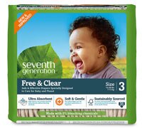 Seventh Generation Baby鈩 Free and Clear Diapers Stage 3: 16 - 24 lbs - 31 Diapers